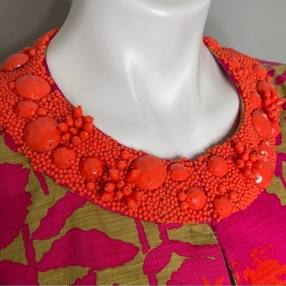 Nanette Lepore pink and green beaded jacket small - Picture 4 of 8